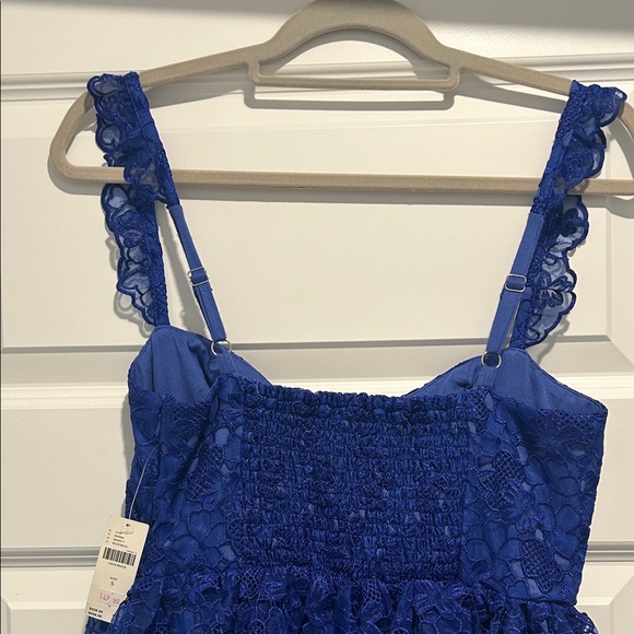 NWT Anthropologie Blue Lace Sleeveless Dress - Picture 7 of 8